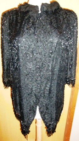 xxM371M early 1900s beaded evening cape